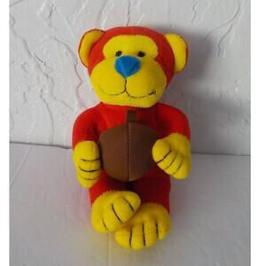 Tiny Red and Yellow Monkey Plush Toy Stuffed Animal 5" Good condition